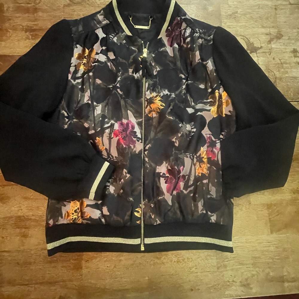 Floral Black Bomber Jacket